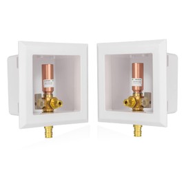(Pack of 1) GUOFIS Icemaker Outlet Box with Pre-installed 1/4-Turn Ball Valve,Copper Water Hammer(1/2" PEX-A Expansion Inlet X 1/4" OD Compression Outlet)