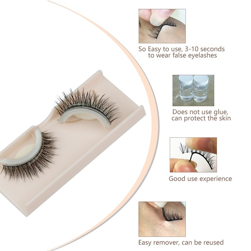 IKIBITY Self-Adhesive Eyelashes No Glue Involved Fake Lashes Extensions Reusable