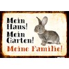 Schatzmix Tin Sign Rabbit My House! My Garden! Metal Wall