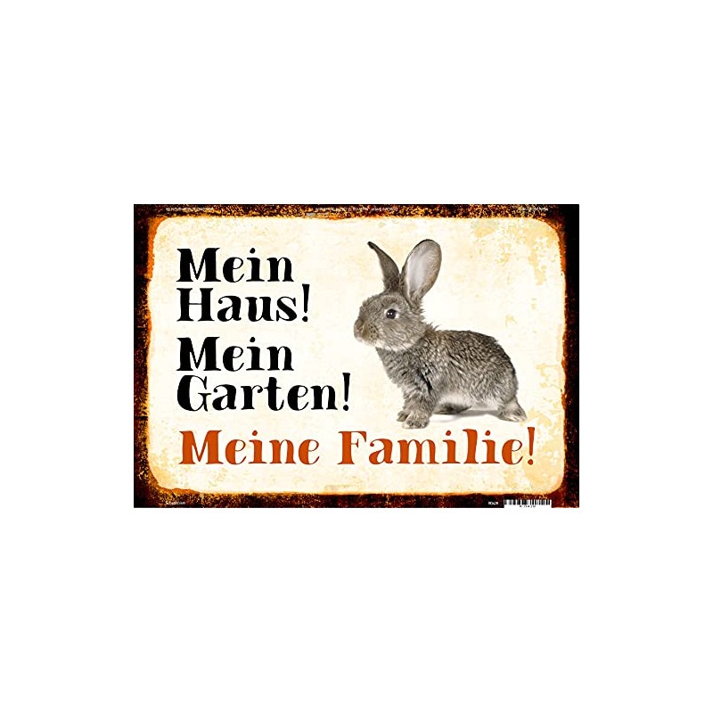 Schatzmix Tin Sign Rabbit My House! My Garden! Metal Wall