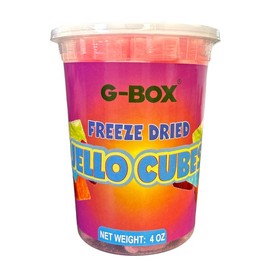 G-Box Freeze Dried Jello Cubes Peach Flavor - USA-Made Freeze-Dried Candy - Size: Large
