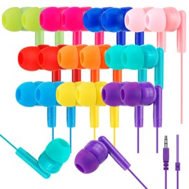 MENGLALA Kids Bulk Earbuds for Classroom School 120 Pack,Wholesale Students Wired Earphones 3.5mm Multi Colored Perfect for School Classroom Libraries (10 Colors)