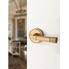 SORWDUERM 1 Pack Gold Door Lever Passage Door Levers Brushed
