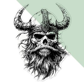 Large 210mm 'Viking Skull' Transparent/Clear Sticker Decal for Windows/Cars/Walls (DC00143038)