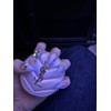 Berry Perry Gold Stone Handmade Nail Tips - Short Ballet
