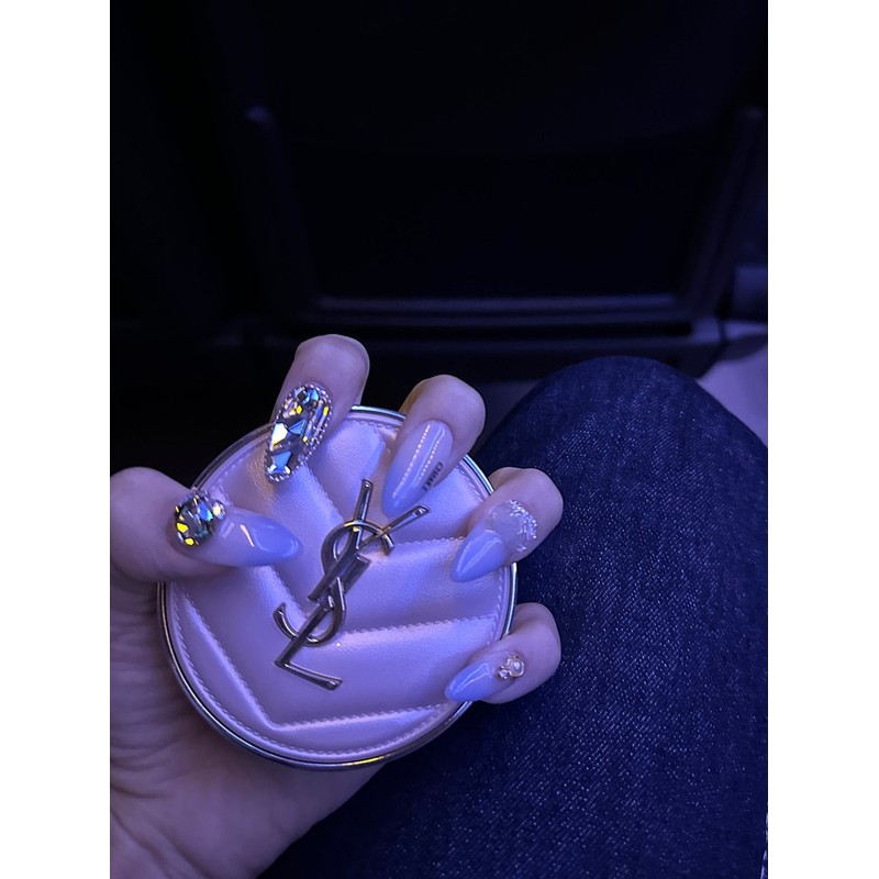 Berry Perry Gold Stone Handmade Nail Tips - Short Ballet