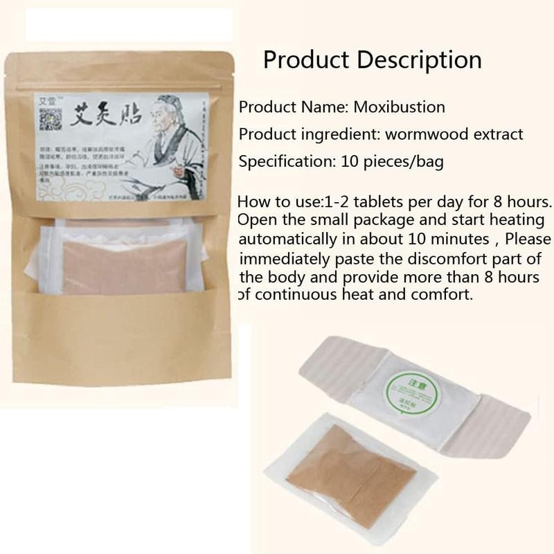 Moxibustion patch Natural Wormwood sticker Self-Heating Artemisia mugwort moxa Pads