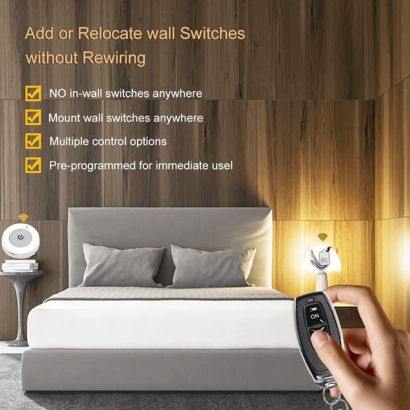 QIACHIP Wireless Light Switch 230 V and Mini Receiver Kit,
