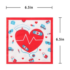 Pandecor - Servilletas de papel desechables para fiesta del día de la enfermera, enfermeras, enfermeras, enfermeras, graduación, fiestas (día de la enfermera)