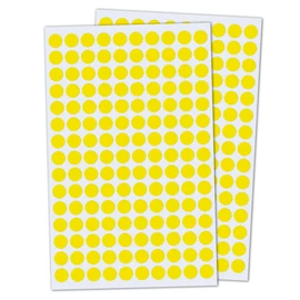 3,000 Pack, 10mm Round Dot Stickers Sticky Labels - Yellow