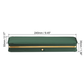 PATIKIL Velvet Necklace Box, Single Slot Long Chain Box Vintage Jewelry Holder for Wedding Engagement Proposal Ceremony Anniversary Style 3, Dark Green