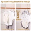 40 Pack Plastic Hangers 13-17’’ Thickened Adjustable Clothes Hanger White