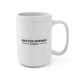 Hometown Bias Baxter Springs, Kansas KS Map Mug (15 oz)