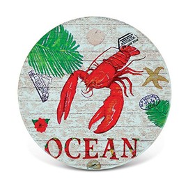 Puzzled Ceramic Coaster “Red Lobster”, 0.25 Inch Thick Intricate & Meticulous Detailing Art Handcrafted Decorative Drinkware Board Coasters Coastal Ocean Sea Life Themed Home & Kitchen Accessory