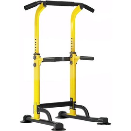 Power Tower Dip Station Pull Up Bar For Home Gym Adjustable Height Strength Training Workout Equipment,Pull Up Bar Station - Colour: Red