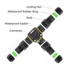 2PCS 2 Way Junction Box, T Shape Outdoor IP68 Waterproof