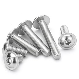 Yyyuluo M10x12 Flanged Button Head Screw Allen Bolt 304 Stainless Steel Round Head Hexagon Socket with Washer Screws for DIY Woodworking Hardware Fasteners
