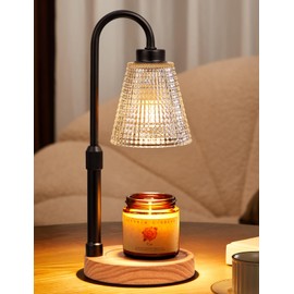 Innqoo Rustic Candle Warmer Lamp with Timer, Dimmable Candle Warmer for Jar Candles, Height Adjustable Wax Melts Warmer, Birthday Gifts for Women Mom, House Warming Gifts New Home Decor