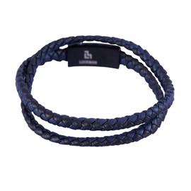 LUCKMAN Pulsera Hombre Doble Vuelta, Brazalete de Cuero Piel Vegana, Acero Inoxidable Color Negro y Broche Magnético – Joyería y Accesorios para Hombre, Regalos para Hombre Navidad y Regalos para Papá Originales, Modelo Kent