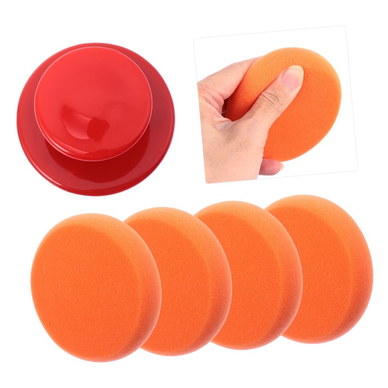 ULTECHNOVO 2sets Car Polishing Sponge Pads Washable Waxing Sponge Pads