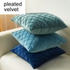 Set of 2 Luxton Pleated Velvet Cushion Covers Blue Home