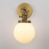 Pathson Hardwired Wall Sconce with White Globe, Brass Bathroom Vanity