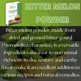 Herbs Botanica Bitter Melon Powder – 100% Organic Karela Powder (Momordica Charantia), Non-GMO, Gluten-Free – Perfect for Smoothies, Cooking, and Healthy Lifestyles – 2 oz