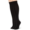 HUE Hue Women's Flat Knit Knee High Sock, New Black,