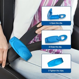 KSJEHW 2 Stück Sicherheitsgurt-Schnalle für Auto, verstellbare Sicherheitsgurt-Schnalle, universell für Kinder und Erwachsene(blau)