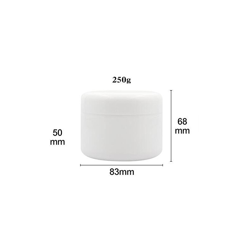 VASANA 6PCS 250ml White Empty Plastic Bottles Leak Proof Plastic