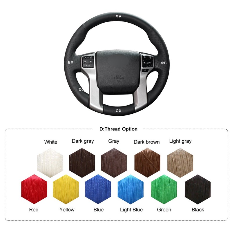 MEWANT Funda para volante para Toyota Land Cruiser Prado 2010-2017