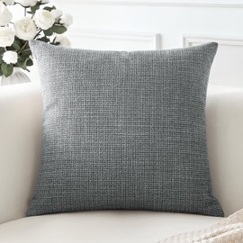 Artscope Linen Cushion Covers Set of 1 Decorative Square Pillowcase Pillow Cover 18x18 Inch for Home Decor Sofa Bedroom Car 45x45cm Dark Grey