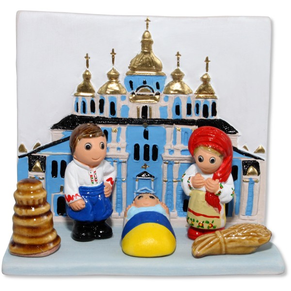 Creche du Monde en Ceramique de Collection Peinte a la Main (Ukraine)