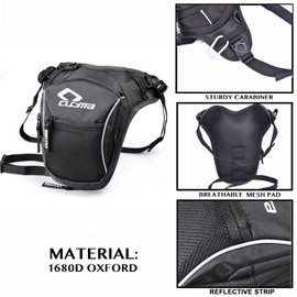Tactical Motorcycle Leg Bag Drop Leg Bag -Thigh Waist Bum Fanny Pack Multi-Purpose Military Bags Expandable Space for Rider Motorcycle Bike Cycling Hiking Travel Outdoor Activities