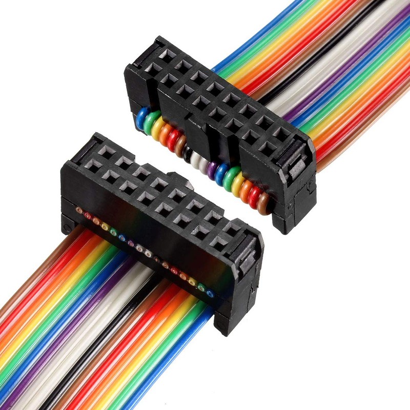 sourcing map IDC Rainbow Wire Ribbon Cable 16P A-Type FC/FC