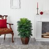 Nearly Natural Areca Palm with Vase Silk Plant, 38" x