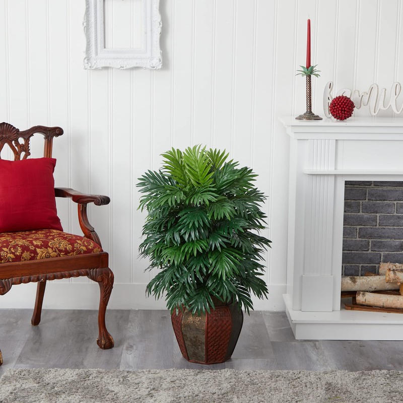Nearly Natural Areca Palm with Vase Silk Plant, 38" x
