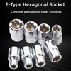 14Pcs Female E-Torx Star Socket Set, 1/4, 3/8, 1/2 in