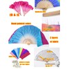 Winged Sirenny Pairs Short Silk Flutter Folding Fan for Worship