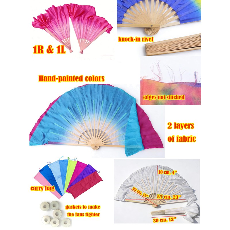 Winged Sirenny Pairs Short Silk Flutter Folding Fan for Worship