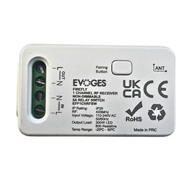 EVOGES Firefly 1 Channel RF Receiver, Dimmable or Non Dimmable Options, Smart (Wifi + Bluetooth) & Standard Relay Control Available (RF Receiver Non Dimmable)