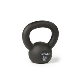 Titan Fitness 6 KG Cast Iron Kettlebell, Single Piece Casting, KG and LB Markings, Full Body Workout