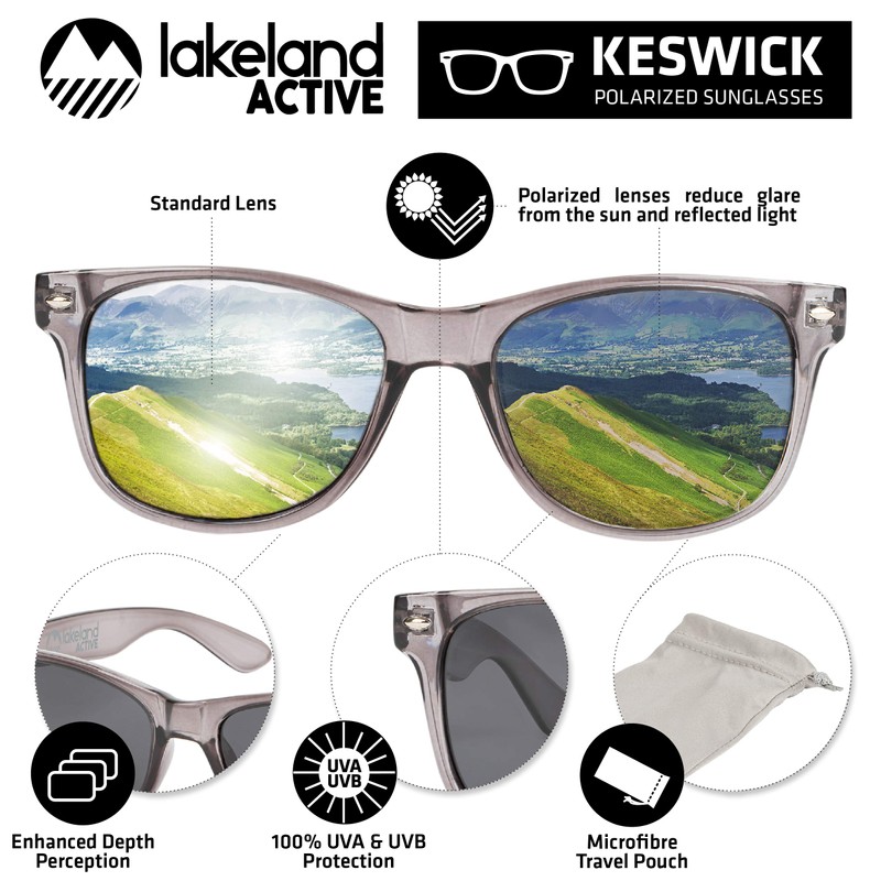 Lakeland Active Men's Keswick Classic Polarized Sunglasses - Clear Grey