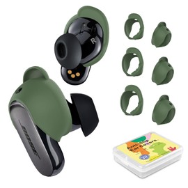 [3 Pairs] Ear Tips Cover for Bose QuietComfort Earbuds II (2022) &Bose QuietComfort Ultra Earbuds (2023), Silicone Sport Ear Hook Cover, Anti-Slip Replacement Eartip Accessories (S,M,L) (Green)
