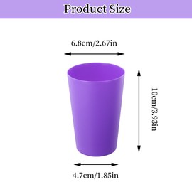 Pack of 24 Colourful Plastic Cups Reusable Children's Cups Plastic Colourful Picnic Cups Plastic Small Party Cups Reusable 260 ml Drinking Cups Plastic for Kitchen, Outdoor Parties, 12 Colours