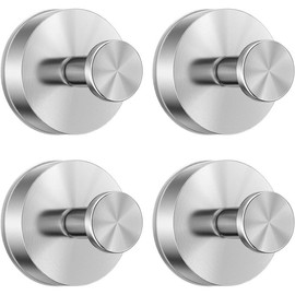 Suction Cup Hooks for Shower,12LB Heavy Duty No-Drill Stainless Steel Shower Hooks for Inside Shower,Suction Hooks for Shower Wall,Bathroom,Kitchen,Glass Door,Tile,Mirror (Sliver, 2 Pack) Organiser Silicone - Color: 4pc Sliver