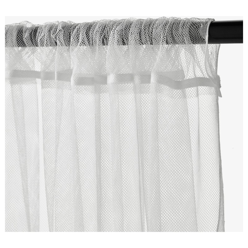 IKEA LILL Curtains Sheer Net White 2 Panels 110 X