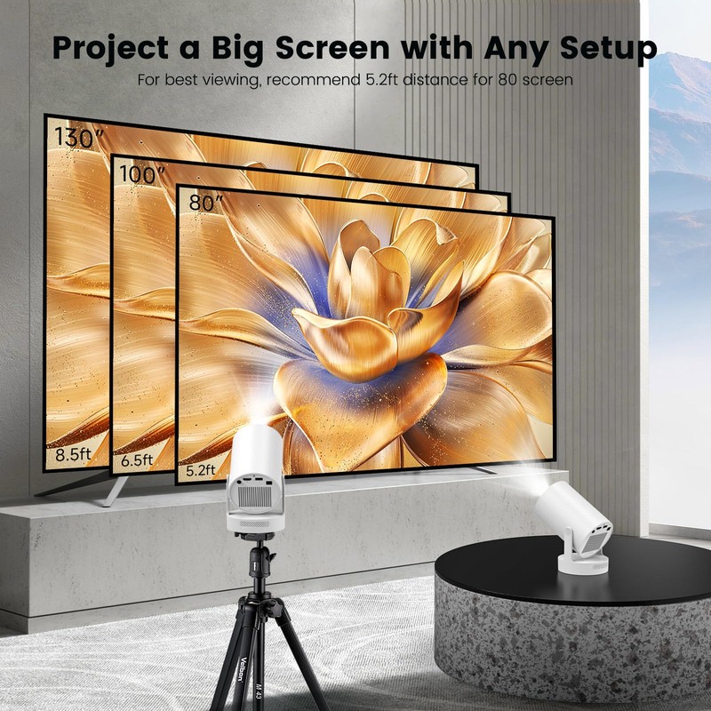 Chicdaze Mini Projector 4K Support, Portable Projector with Wifi 6