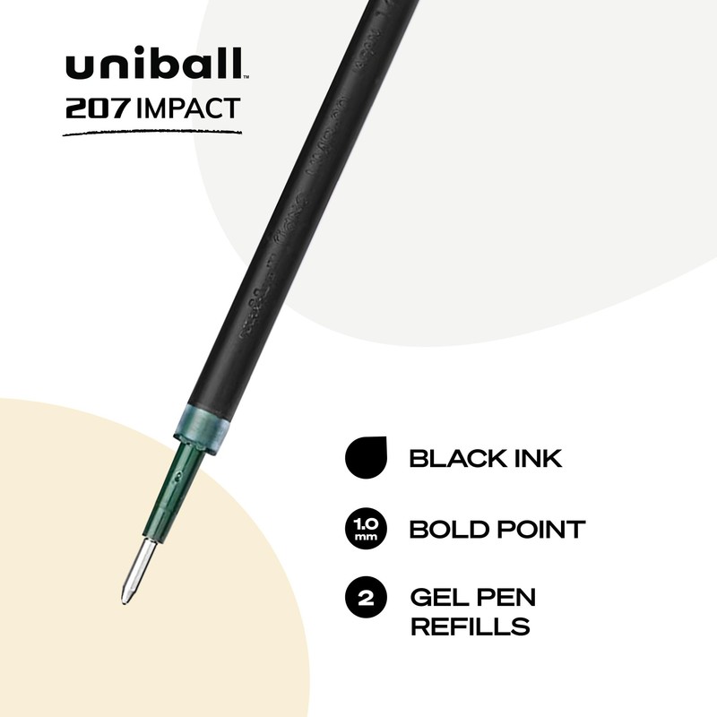 uniball Refill For Gel Impact Gel Pens, Bold Conical Tip,