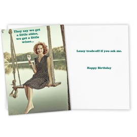 CardFool - Funny Birthday Card for Women, Men, Moms, Sisters, Friends and Coworkers - Humorous Little Older, Little Wiser Greeting Card